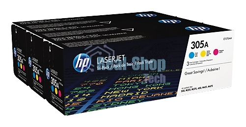 Картридж лазерный набор HP CF370AM № 305A голубой/пурпурный/желтый CLJ M451 (CE411A+CE412A+CE413A)