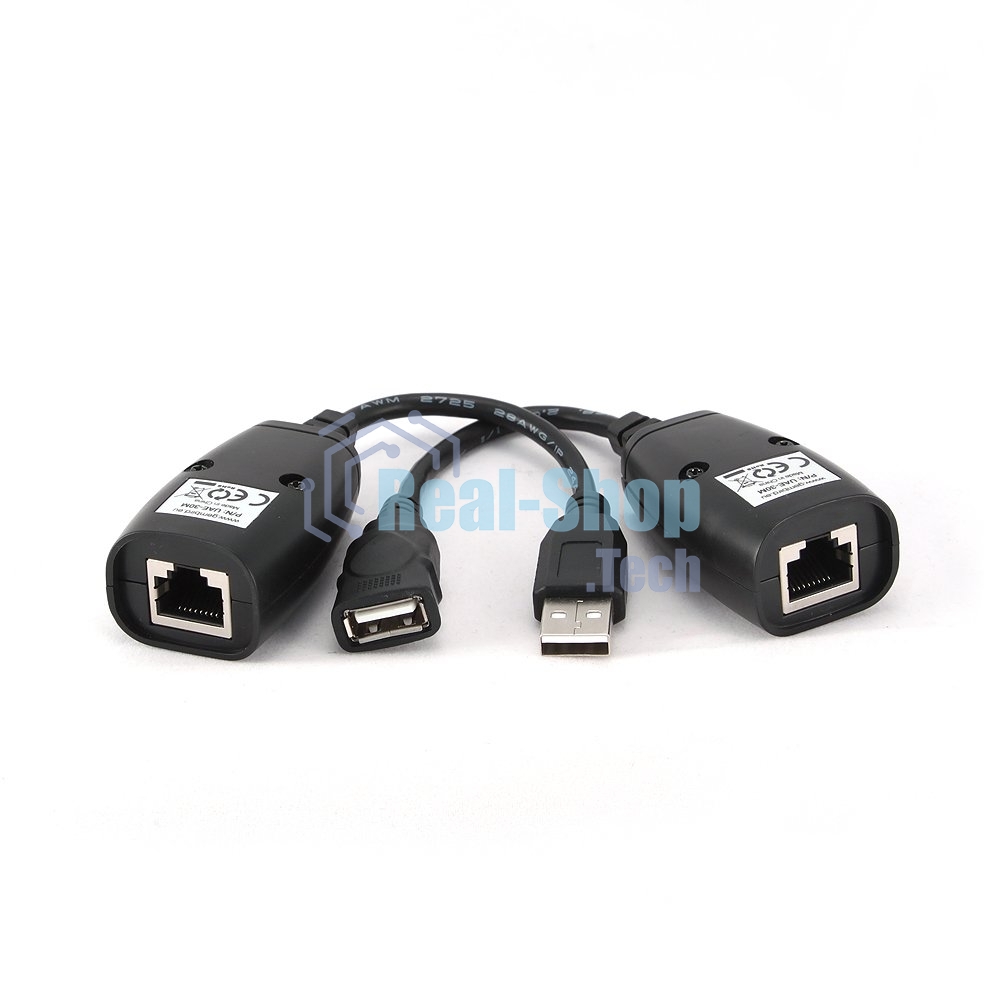 Кабель Gembird USB 2.0 удлинительный AM/AF/RJ45Fx2 по витой паре
