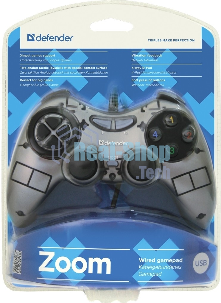 Геймпад Defender Zoom USB Xinput, 10 кнопок, 2 стика