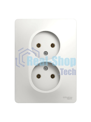 Розетка 2-м СП Glossa 16А IP20 без заземл. бел. SchE GSL000120
