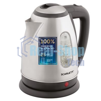 Чайник электрический Scarlett SC-EK21S88 1.8л. 2200Вт черный/серебристый (корпус: нержавеющая сталь)