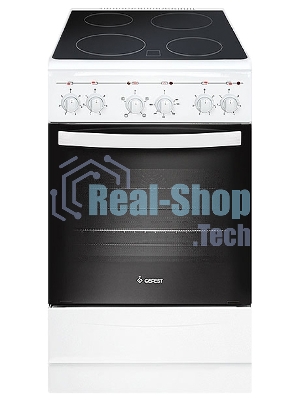 Плита электрическая Gefest 5160-01 0033 белый, конфорок 4 электрических, духовка 55 л, 50 см x 85 см x 58.5 см