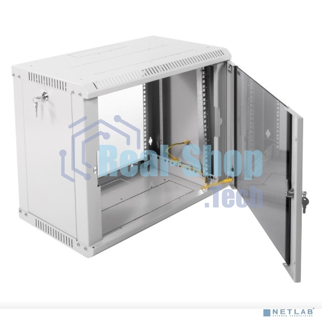 Шкаф телеком. настенный разборный 9U (600х350) дверь стекло (ШРН-Э-9.350) (1 коробка)