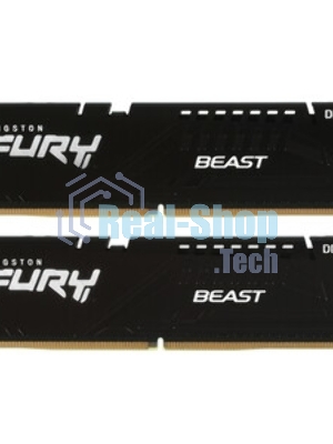 Оперативная память Kingston Fury Beast, DDR5, 32GB (1x32GB), 5600MHz, CL40, DIMM, с радиаторами, черный