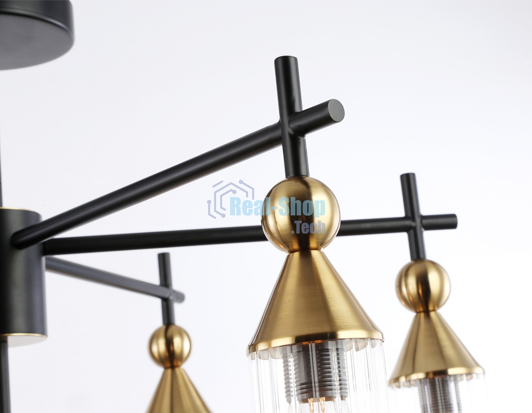 Люстра Ambrella light LH55257/7 BK/BS/CL черный/латунь/прозрачный E14*7 max 40W D640*520