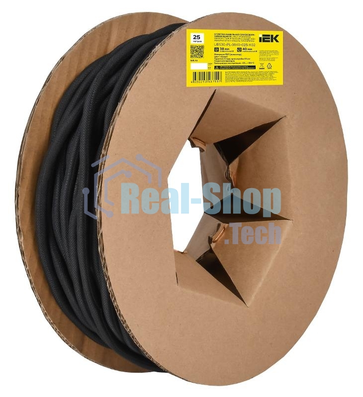 Оплетка кабельная IEK UBS30-PL-3234-025-K02. 38-34мм . 25м. самосворачивающаяся. черная