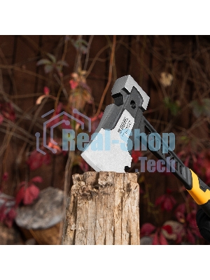 Топор цельнокованый Denzel 600 г, двухкомпонентная обрезиненная рукоятка