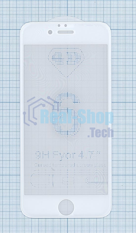 Защитное стекло 4D для Apple iPhone 6/6S белый