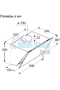 Вытяжка наклонная Bosch DWK66PJ20T белый, 60 см, 700 куб. м/ч, 71 дБ