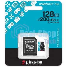 Флеш карта microSDXC 128Gb Kingston SDCG4/128Gb Canvas Go! Plus V30 A2 + adapter