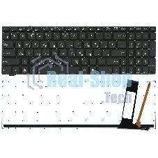 Клавиатура для ноутбука Asus N56 N56V черная с белой подсветкой