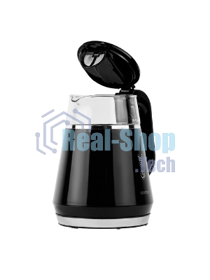 Чайник Centek CT-0019, 1100 Вт, стекло, черный и серебристый