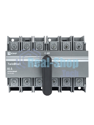 Рубильник 40A 3P реверсивный c рукояткой для прямой установки TwinBlock EKF tb-s-40-3p-rev EKF