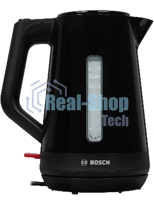 Чайник электрический Bosch TWK1M123 черный, 1.7 л, 2400 Вт, скрытый нагревательный элемент