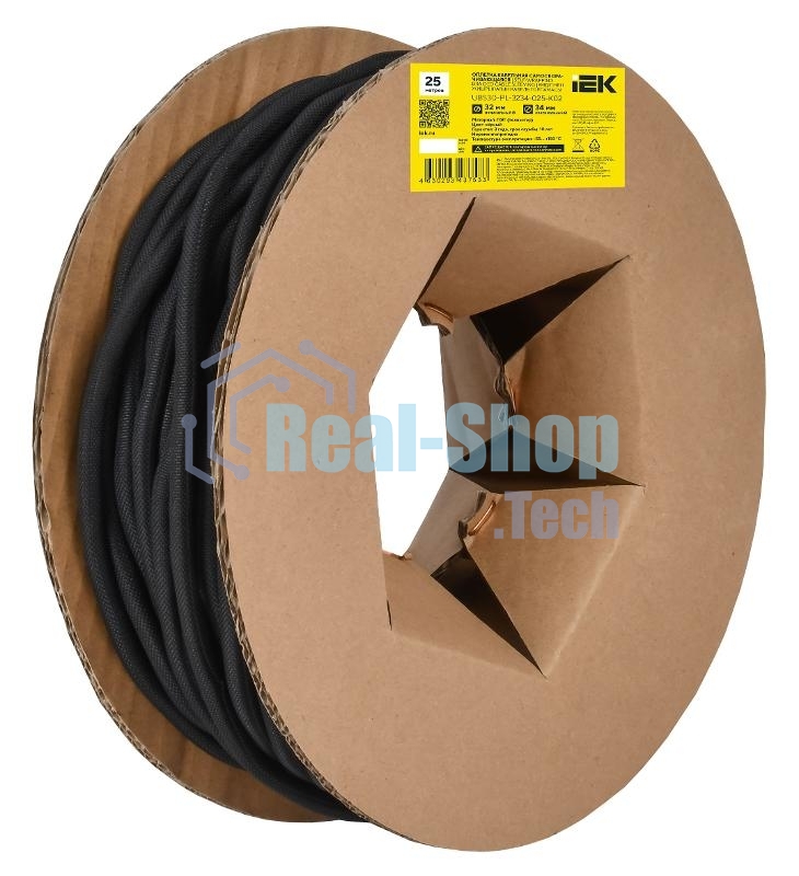Оплетка кабельная IEK UBS30-PL-3234-025-K02. 32-34мм . 25м. самосворачивающаяся. черная