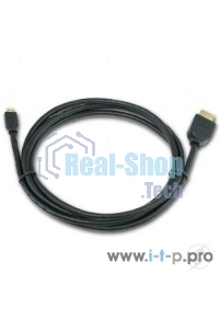 Кабель Cablexpert HDMI-micro HDMI CC-HDMID-6, 19M/19M, v2.0, медь, позол.разъемы, экран, 1.8м, черный, пакет