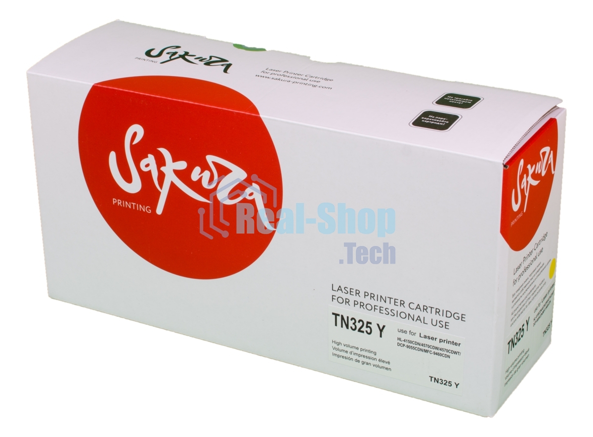 Картридж лазерный  Sakura TN325Y для Brother HL-4140CN, HL-4150CDN, HL-4570CDW, HL-4570CDWT, DCP-9055CDN, DCP-9270CDN, MFC-9460CDN, MFC-9465CDN, MFC-9970CDW, желтый, 3500 к.