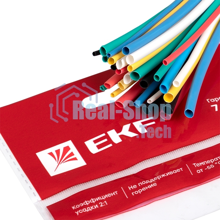 Набор трубок термоусадочных ТУТ 1/0.5; 1.5/0.75; 2/1; 2.5/1.25; 3/1.5 (6 цветов по 5шт 100мм) PROxima EKF tut-n-2-r
