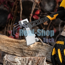 Топор цельнокованый Denzel 600 г, двухкомпонентная обрезиненная рукоятка