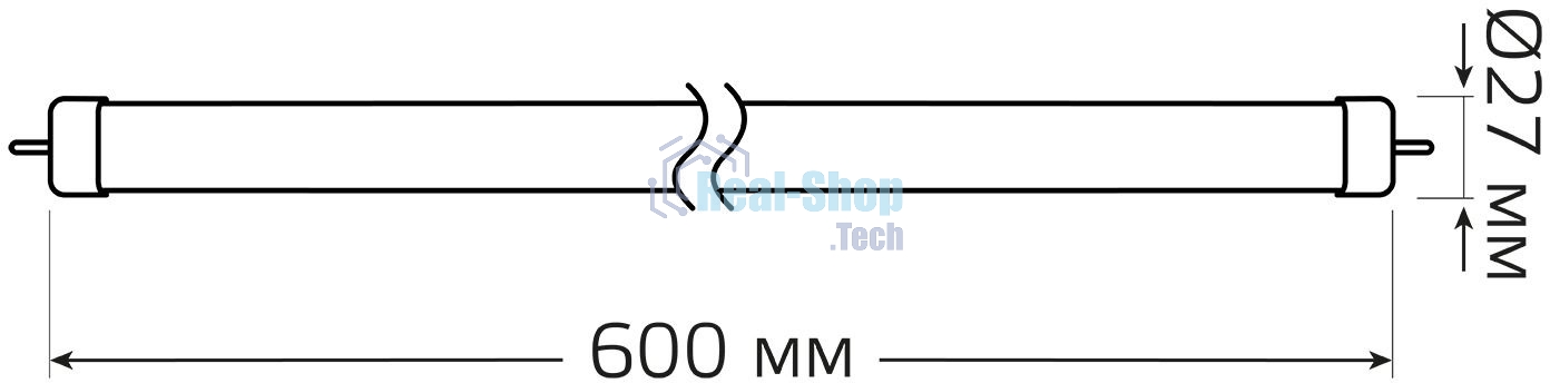 Лампа светодиодная Gauss Elementary T8 12Вт 4000К G13 1000лм 600мм стекло