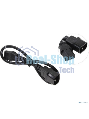 Кабель монитор-компьютер (UPS->уст-во) ExeGate Power EC-0,5P (С13->С14) VDE-250V-3*0.75-CU,10A, 0.5м