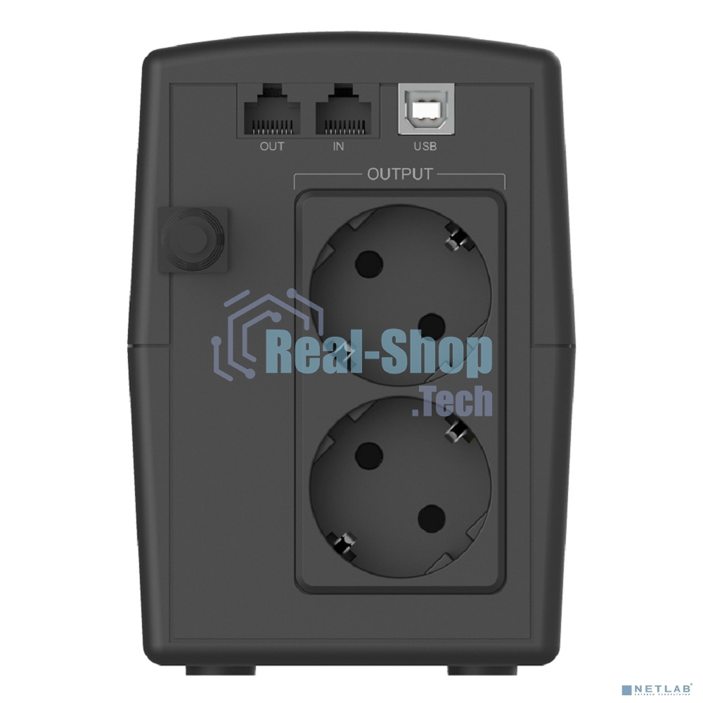 Источник бесперебойного питания CBR QTM-650T-2F-LCUC / 650ВА / 360Вт / 2 x Shuko, HID-USB, RJ45/11