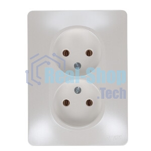 Розетка 2-м СП Glossa 16А IP20 без заземл. в сборе перламутр SchE GSL000620