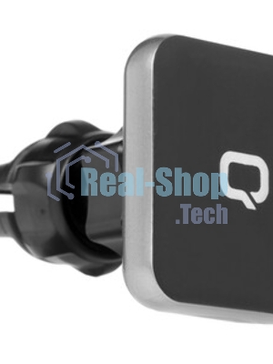 Автомобильный держатель для смартфонов Qumo MagFix, с креплением на решетку воздуховода и на панель (в комплекте), черный