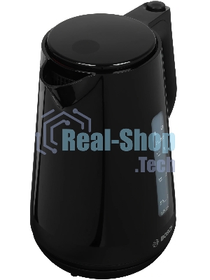Чайник электрический Bosch TWK1M123 черный, 1.7 л, 2400 Вт, скрытый нагревательный элемент