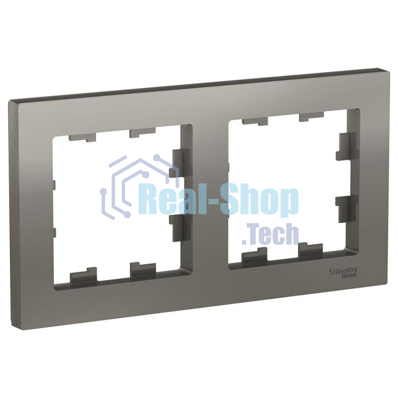 Рамка 2-м AtlasDesign универс. сталь SchE ATN000902