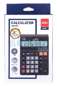 Калькулятор настольный Deli EM01420 черный 12-разр.