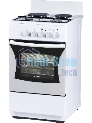 Плита комбинированная Flama RK 2201 W белый, конфорок 2 газовых и 2 электрических, духовка 50 л, 50 см x 85 см x 54 см