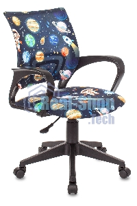 Кресло детское Бюрократ BUROKIDS 1 черный космонавт крестовина пластик