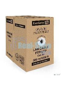 Кабель Exegate FTP 4 пары кат.5e Exegate медь, экран, 305м pullbox, серый
