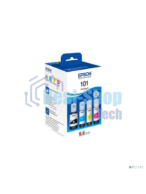 Чернила оригинальные Epson 101 / C13T03V64A мультипак, черный 127 мл., голубой, пурпурный, желтый - 210 мл. для Epson