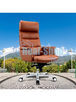 Кресло руководителя Cactus CS-LBR-CARACAS кожа крестов. алюминий