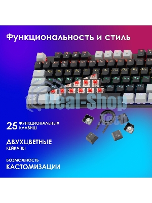 Клавиатура Oklick K600X проводная, USB Type-A, серый