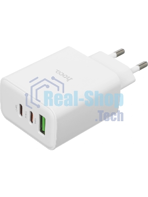 Сетевое зар./устр. Hoco C126A Pure power PD40W three-port(2C1A) charger(EU 40W 3A (PD+QC) универсальное белый