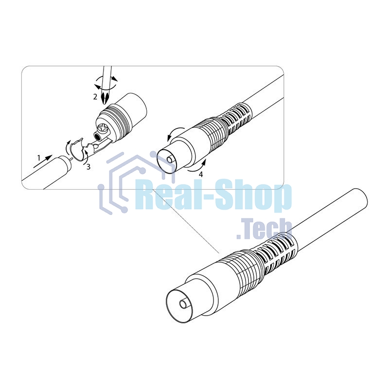 Разъем гнездо TV без пайки белый PROCONNECT