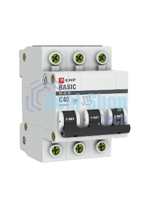 Выключатель автоматический EKF mcb4729-3-40C 3P 40А (C) 4,5кА ВА 47-29 Basic