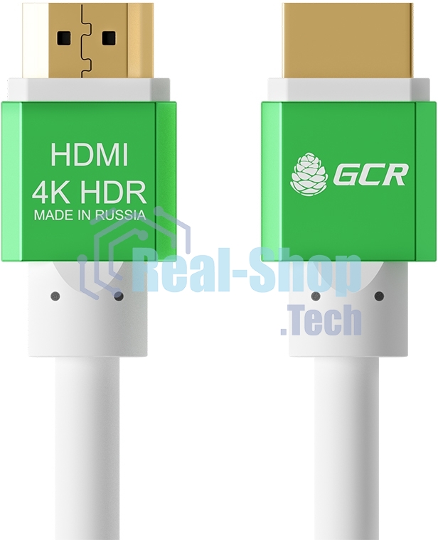 Кабель Greenconnect 2.0m HDMI версия 2.0, HDR 4:2:2, Ultra HD, 4K 60 fps 60Hz/5K*30Hz, 3D, AUDIO, 18.0 Гбит/с, 28/28 AWG, OD7.3мм, тройной экран, белый, AL корпус зеленый, GCR-51294 Greenconnect Кабель 2.0m HDMI версия 2.0, HDR 4:2:2, Ultra HD, 4K 60 fps 