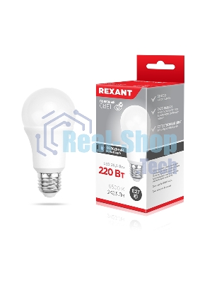 Лампа светодиодная Rexant Груша A80 25,5 Вт E27 2423 Лм 6500 K холодный свет