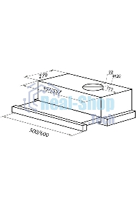 Вытяжка встраиваемая Maunfeld VS Light 50 черный, 50 см, 520 куб. м/ч, 56 дБ