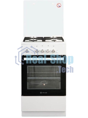 Плита газовая De Luxe 5040.42Г (КР) ЧР белый, конфорок 4 шт, духовка 46 л, 50 см x 85 см x 50 см
