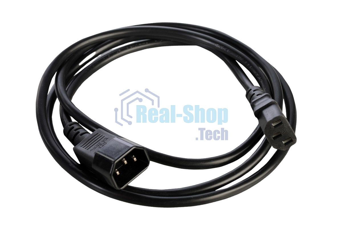 Шнур питания с заземл. IEC 60320 C13/IEC 60320 C14, 10А/250В (3x1,0), 1,8 м. (R-10-Cord-C13-C14-1.8)