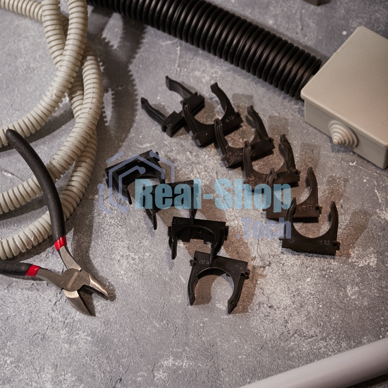 Крепеж-клипса для монтажного пистолета Rexant Ø 32 мм, черная (50 шт/уп)