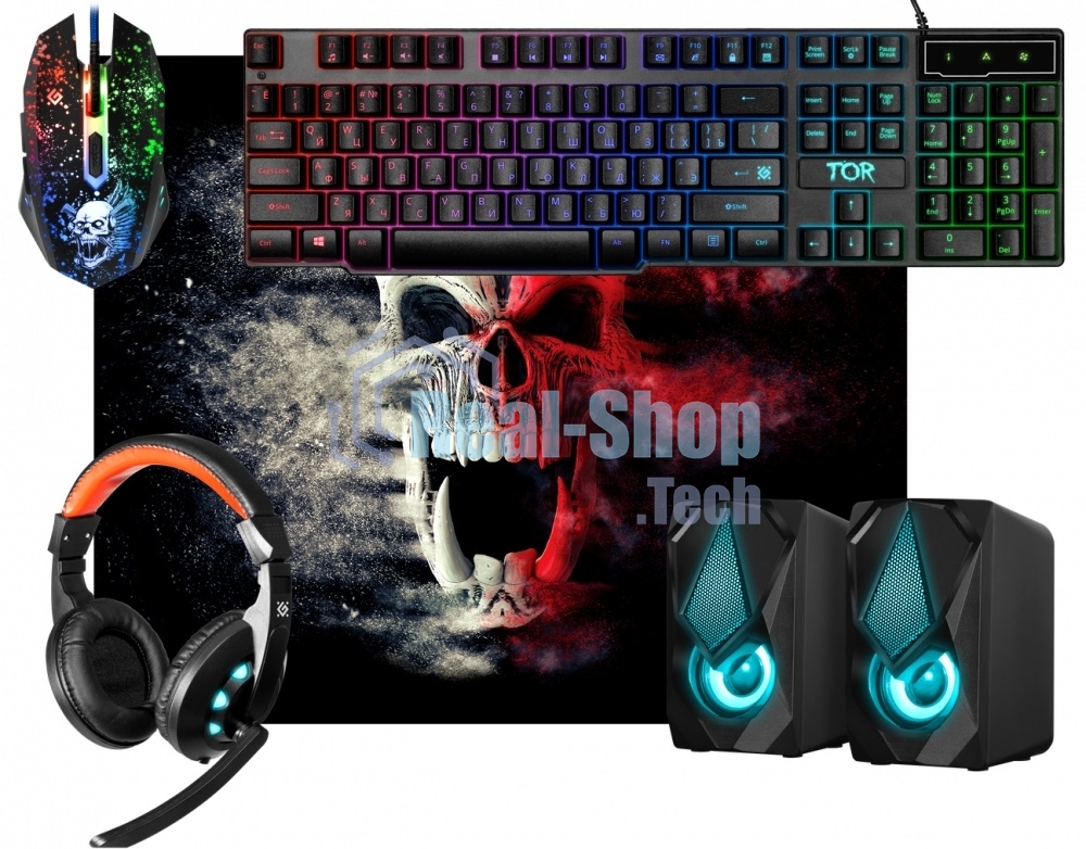 Комплект клавиатура+мышь Defender Tor MHP-127 проводной, USB, 3200 DPI, чёрный