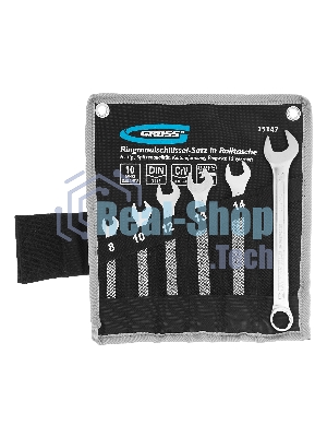 Набор ключей комбинированных Gross 8-17 мм, 6 шт., CrV, холодный штамп