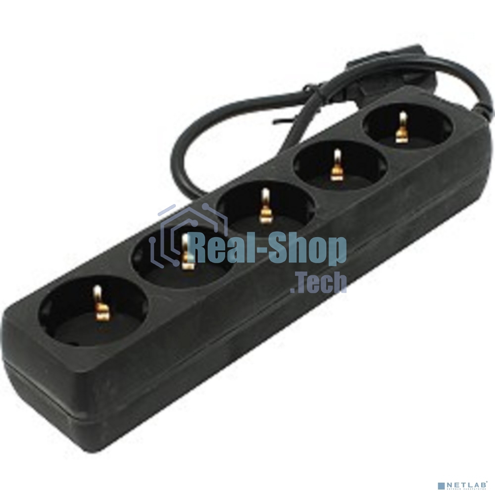 Удлинитель для ИБП ExeGate EX221200RUS SPU-5-0.5B (5 розеток, 0.5м, UPS вилка IEC320-C14, черный)