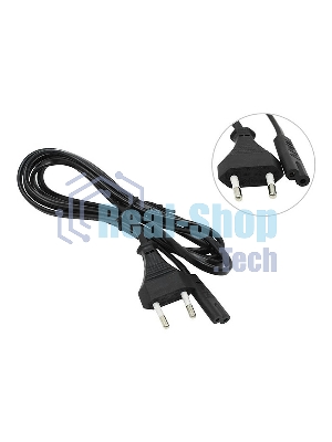 Кабель сетевой для блоков питания двухпиновый 1.2м (0,75mm) черный